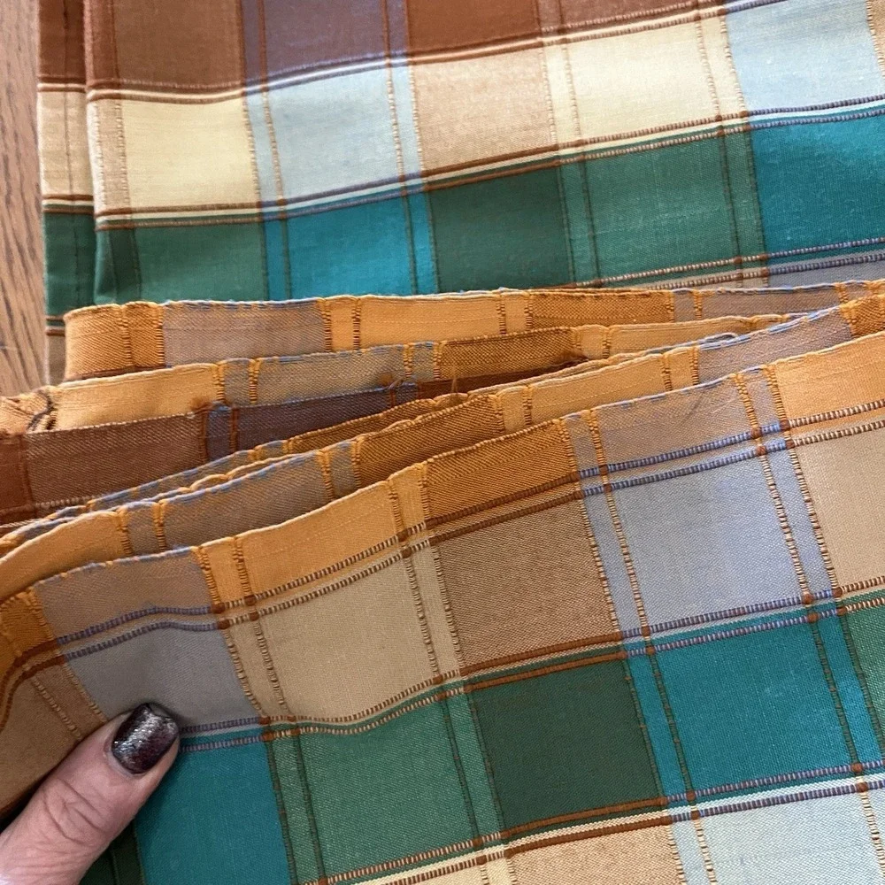 Vintage Sears Perma‑Prest Twin Plaid Coverlet